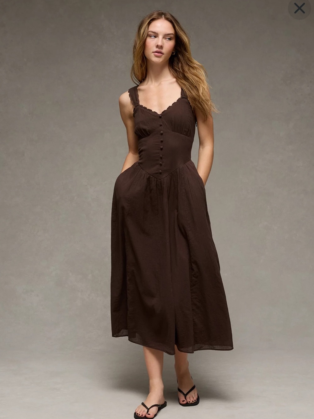 AE Sweetheart Corset Midi Dress NWT - Picture 1 of 12